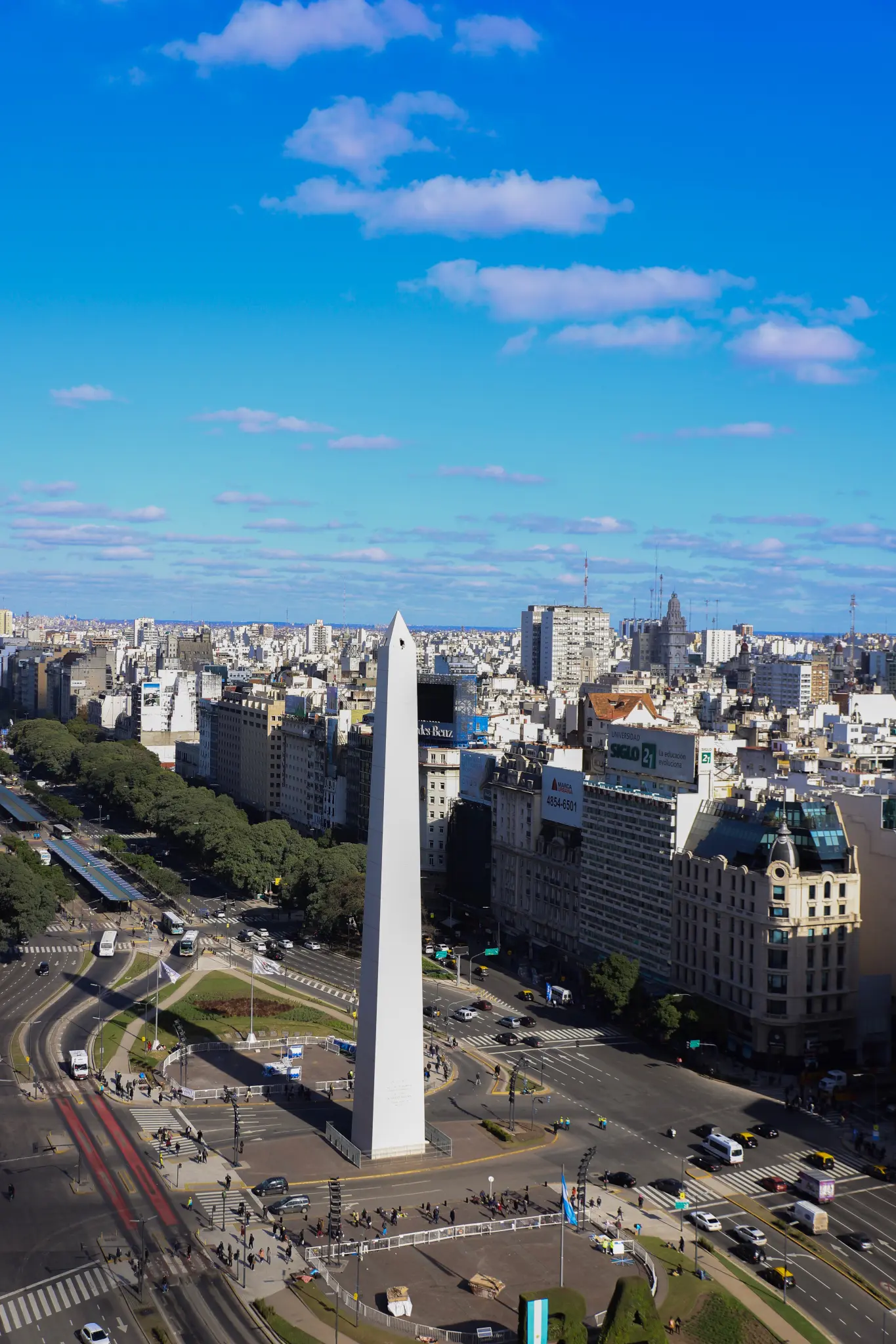 Aerial View of Obelisco, Buenos Aires