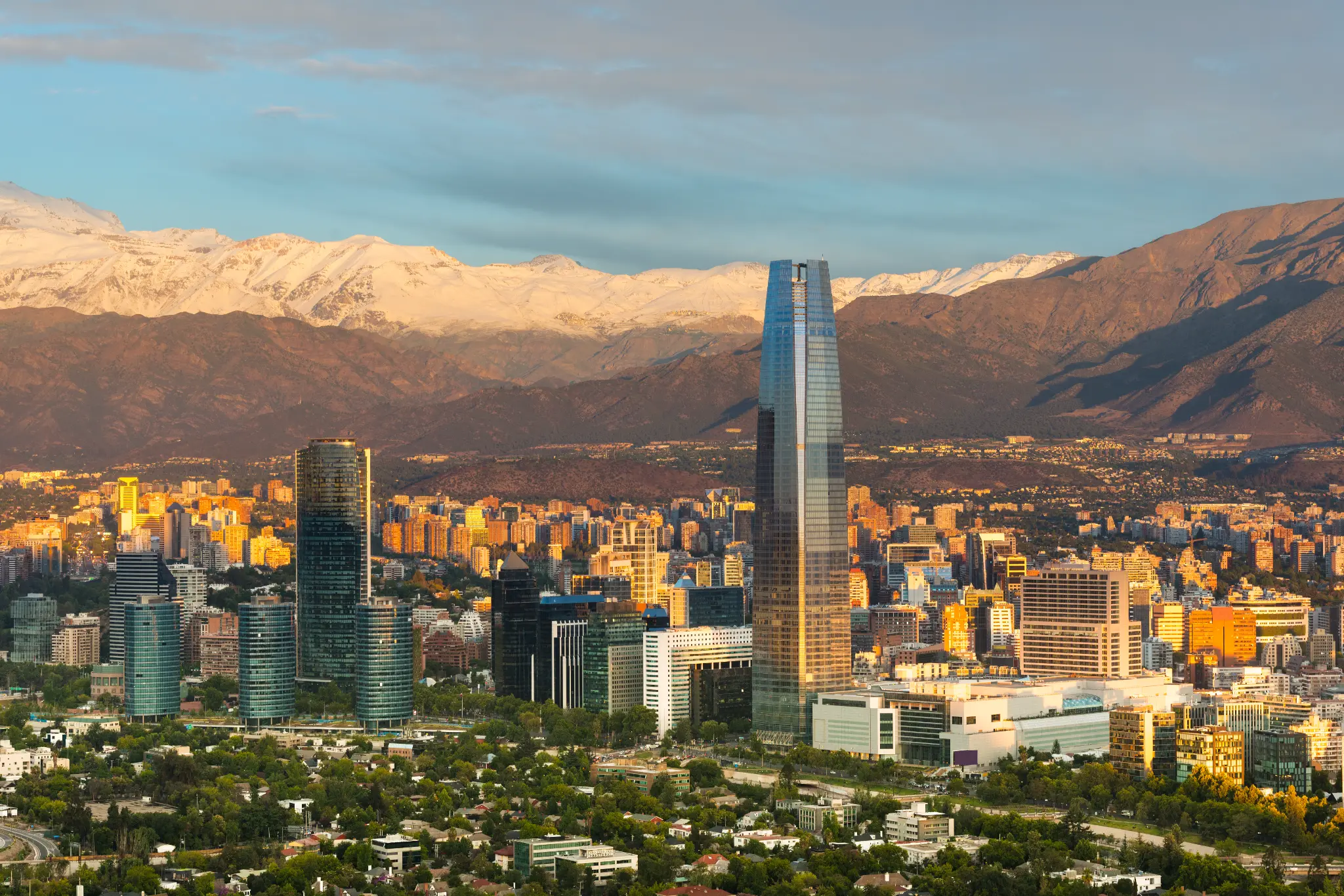 Modern Buildings with Andes, Santiago